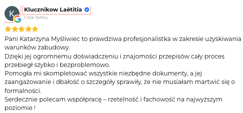 Opinia klienta o Katarzynie Myśliwiec